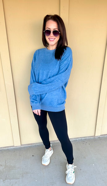 Soft Blue Oversized Pullover