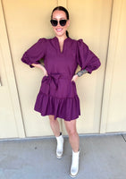 Plum Belted Dress