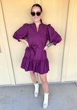 Plum Belted Dress