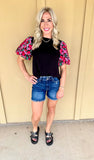 Black Puff Sleeve Top