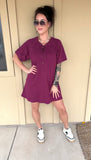 Maroon Drawstring Dress