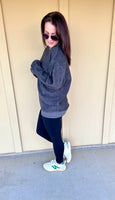 Soft Charcoal Oversized Pullover