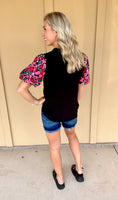 Black Puff Sleeve Top