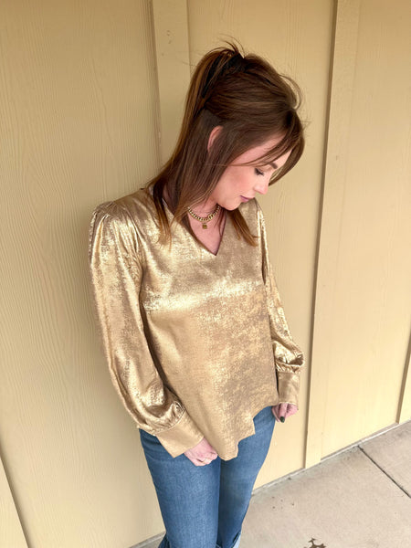 Gold Holiday Top