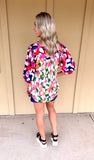 Multi Color 3/4 Sleeve Blouse