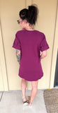 Maroon Drawstring Dress