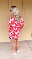 Red Floral Top