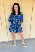 Navy Floral Dress