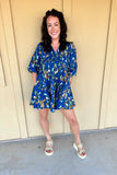 Navy Floral Dress