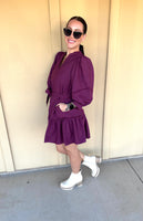 Plum Belted Dress