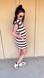 Brown/Cream Striped Dress