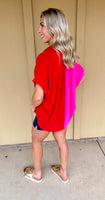 Hot Pink/ Red Blouse