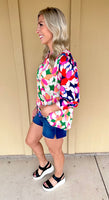 Multi Color 3/4 Sleeve Blouse