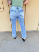 Medium Wash Cropped Straight Leg Denim