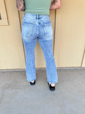 Medium Wash Cropped Straight Leg Denim