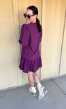 Plum Belted Dress