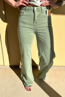 Olive High Rise Wide Pants