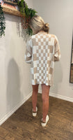 Oversized Checkered Cardigan