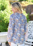 Blue Floral Blouse